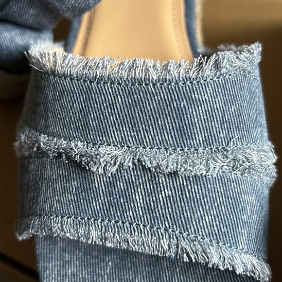JUST FAB Denim Jeans Espadrille Platform Wedge Sandal - NWOT - Size 8 - Picture 10 of 10